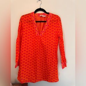 Zara PRINTED Short MINI orange and pink